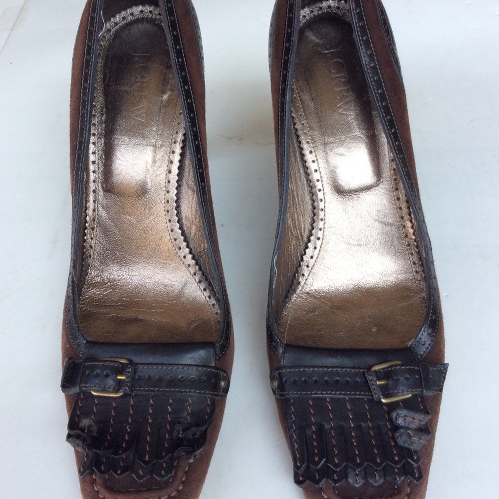 J. Crew High Heel 3.5 inches Size 9 brown Suede